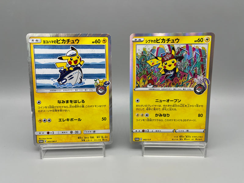 【Limited Sale】Yokohama’s Pikachu 283/SM-P & Shibuya's Pikachu 002/S-P Set - Pokemon Card Japanese