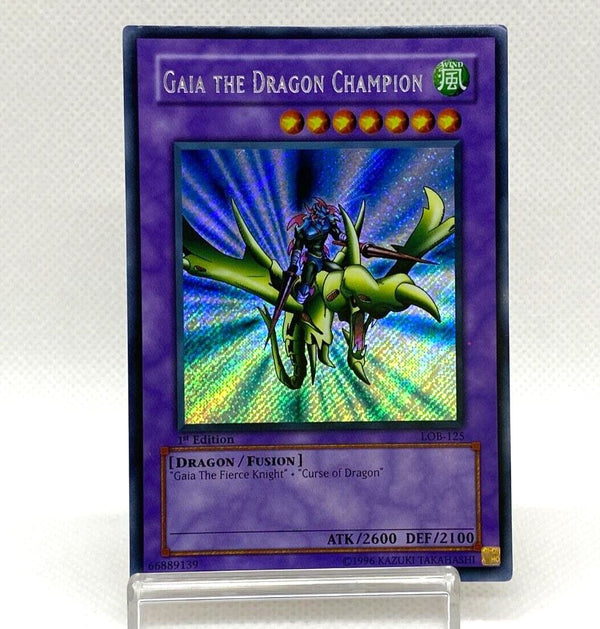 Yugioh LOB-125 1st Edition Reprint Gaia The Dragon Champion Secret Rar Yugioh LOB-125 1st Edition Reprint Gaia The Dragon Champion Secret Rar